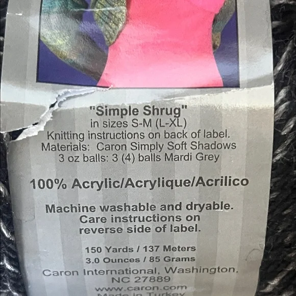 Caron Simply Soft Shadows Yarn, 5 Skeins, Opal Twist, NWT - Picture 3 of 6